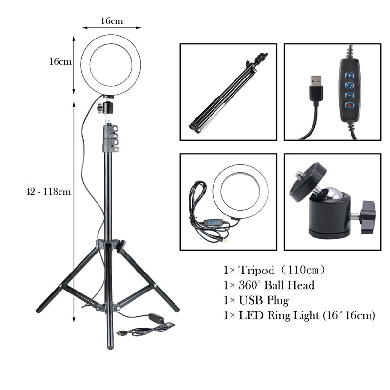 Iluminador de Led Ring Light (Opção com Tripé / escolha seu modelo)