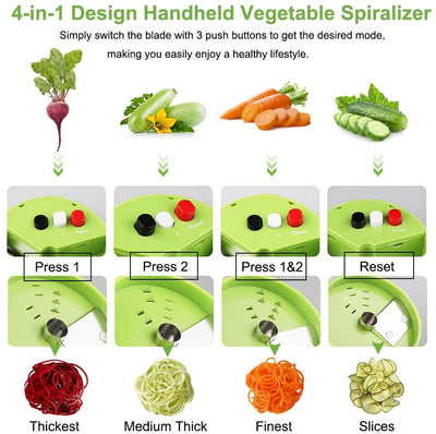 Fatiador de Frutas e Vegetais Portátil Ajustável Esperial 4em1 Slicer