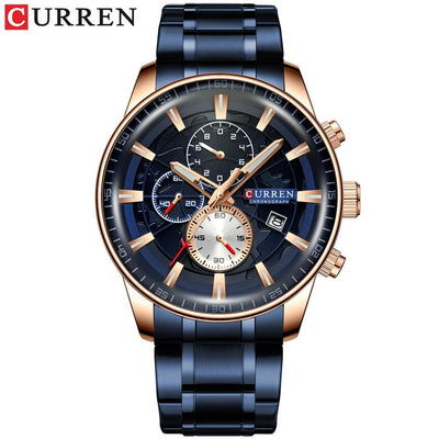 Relógio Curren Chronograph Fashion Stainless Steel Aço Modelo 8362 - Lemar Magazine