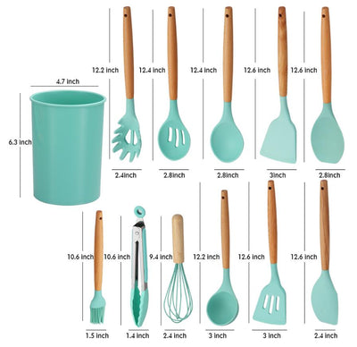 Conjunto de Utensílios de Cozinha de Silicone WORTHBUY