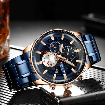 Relógio Curren Chronograph Fashion Stainless Steel Aço Modelo 8362 - Lemar Magazine