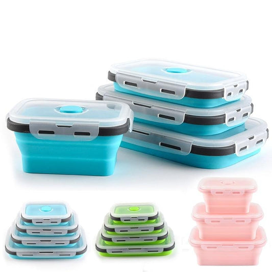 Recipiente de Armazenamento de Silicone Retrátil