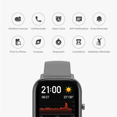 Relógio Smartwatch Amazfit com GPS GTS